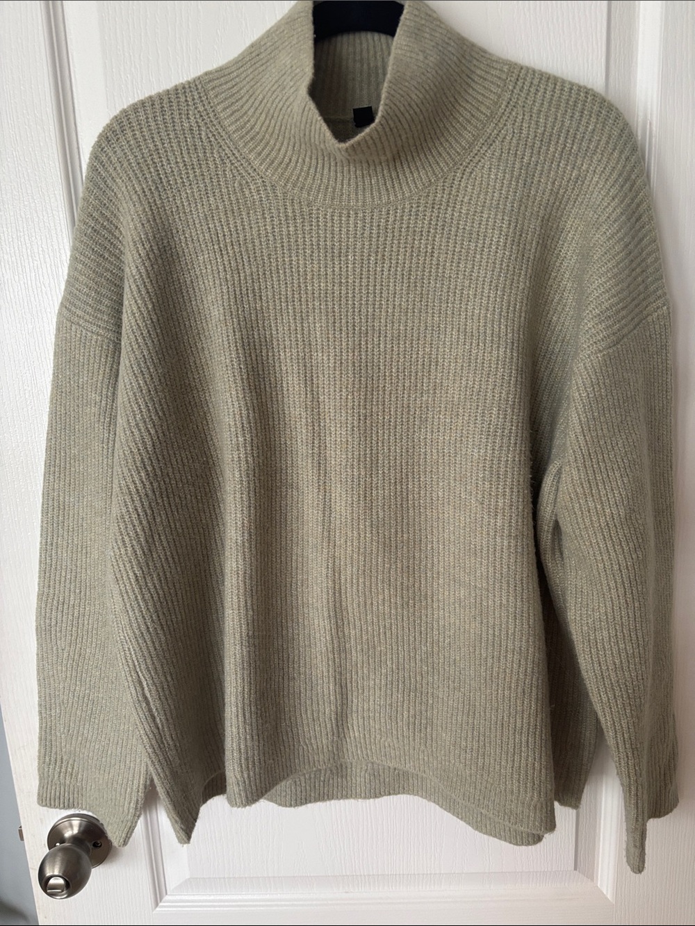 Uniqlo Sage Ribbed Turtleneck Sweater